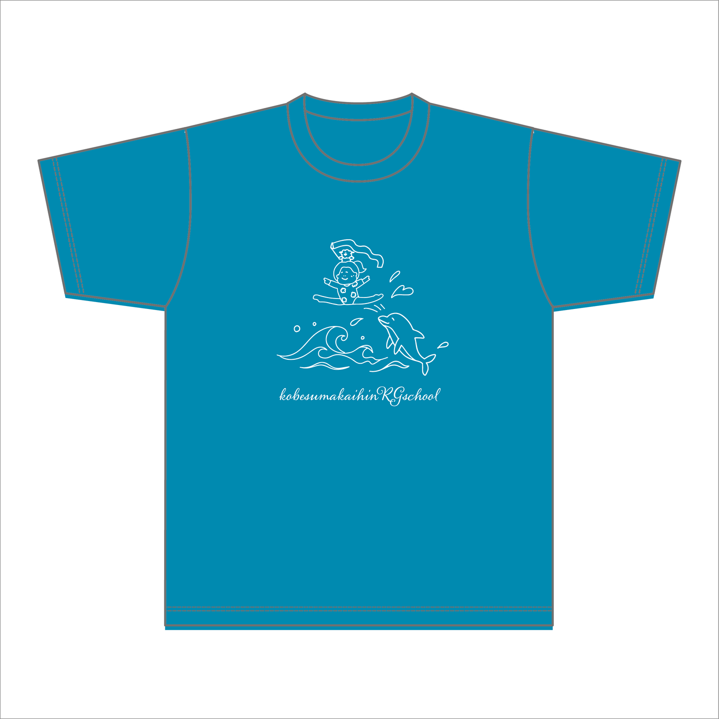 【BtoB】アイリー新体操_ドライTシャツ_イルカ/ターコイズ