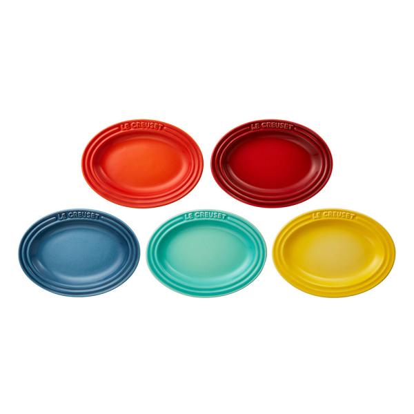 2019 Simple Cooking ミニ・オーバル・プレート (5枚入り) レインボー／LE CREUSET（ル・クルーゼ）