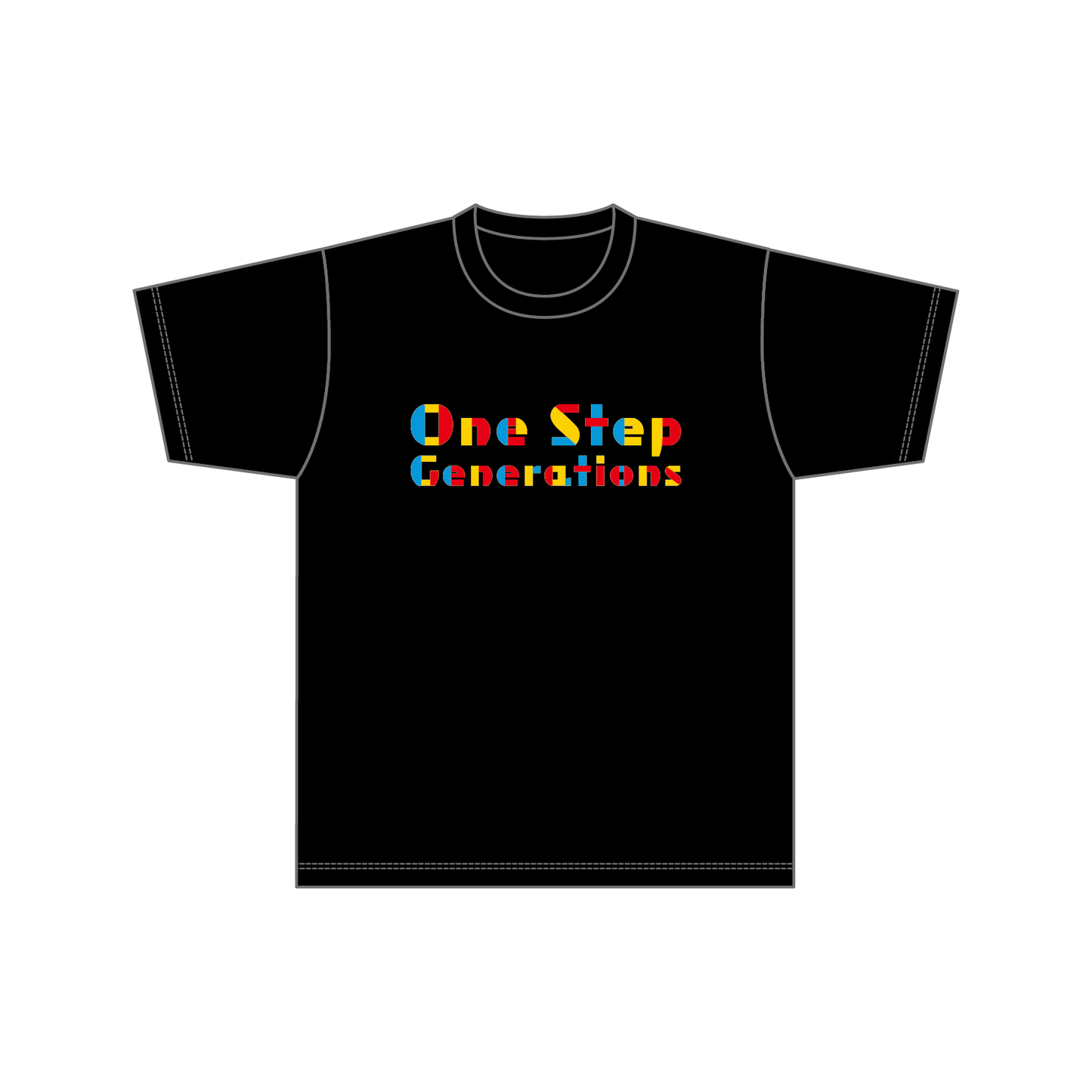 ドライTシャツ 胸元カラフルロゴ大