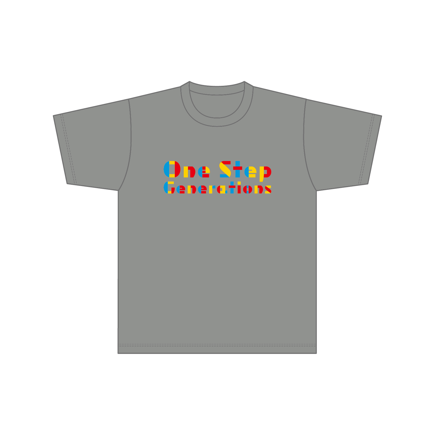 ドライTシャツ 胸元カラフルロゴ大