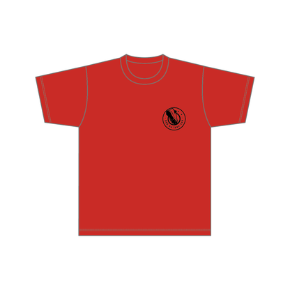ドライTシャツ 胸元白黒ロゴ小