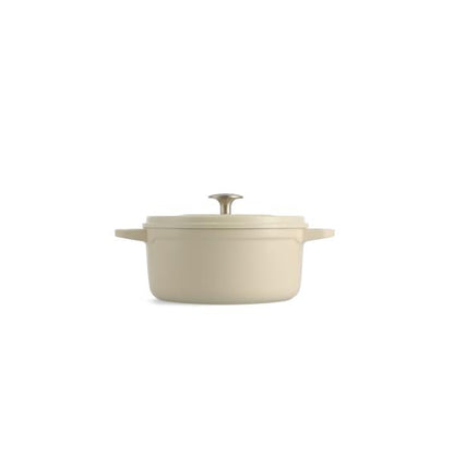 フェザーウェイト ココットラウンド22cm ポットホルダー2個付き クリームホワイト／GREENPAN（グリーンパン）