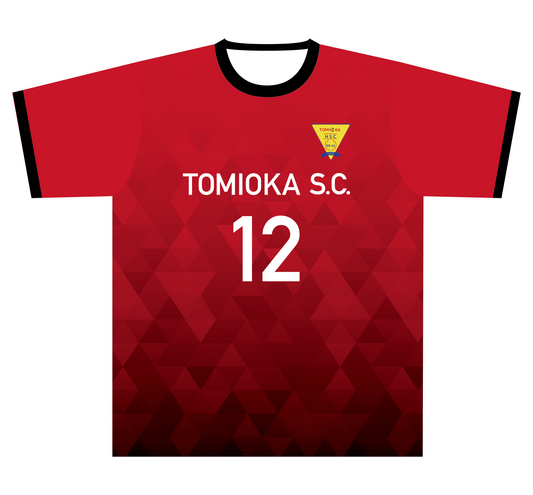 富岡SC 赤ユニフォーム シャツ