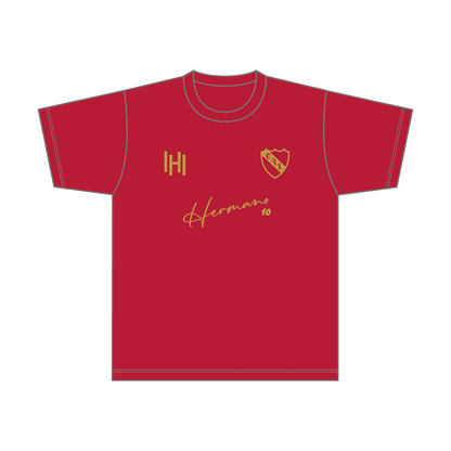 【BtoB】INDEPENDIENTE_ドライTシャツ／レッド×ゴールド