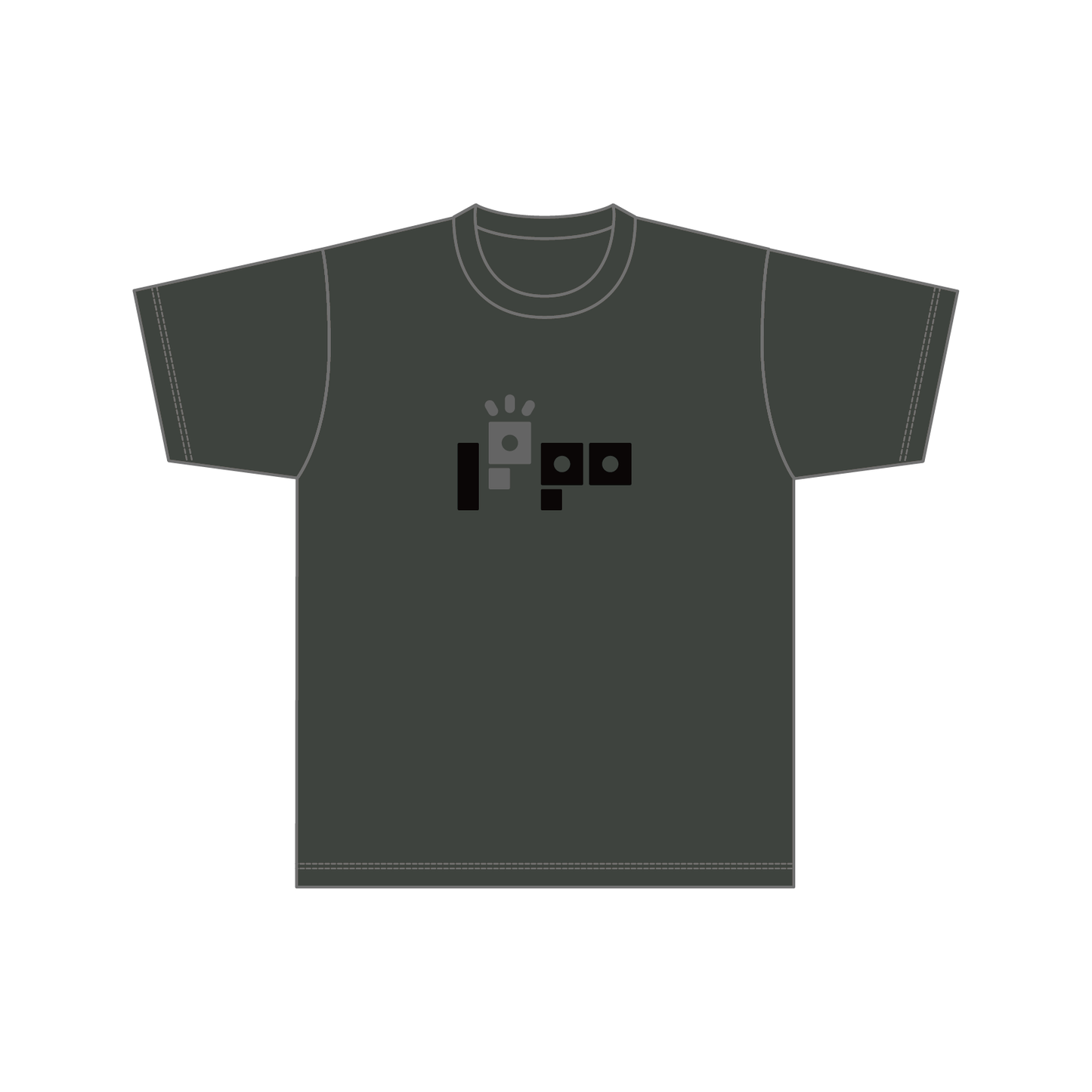 IppoLab 胸ロゴ大 キッズ 白黒