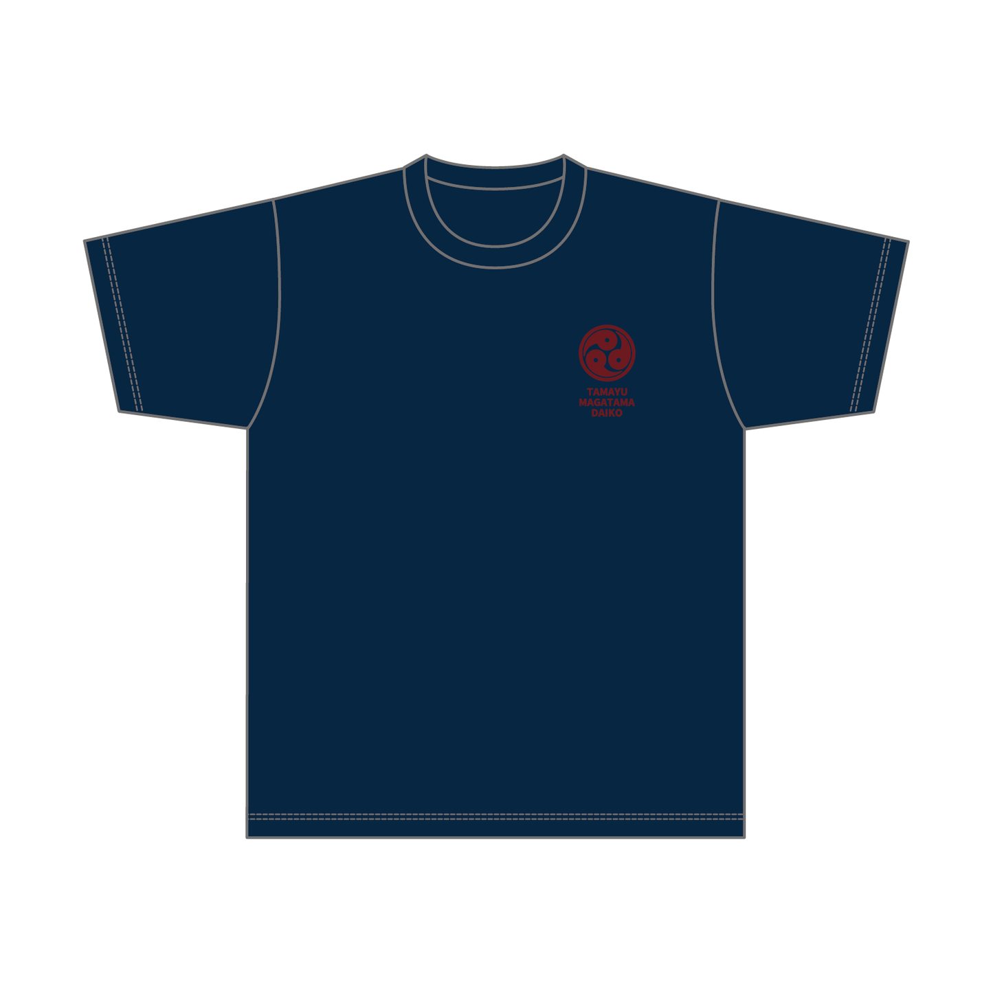 まがたま太鼓 コットンTシャツ／レッドロゴ