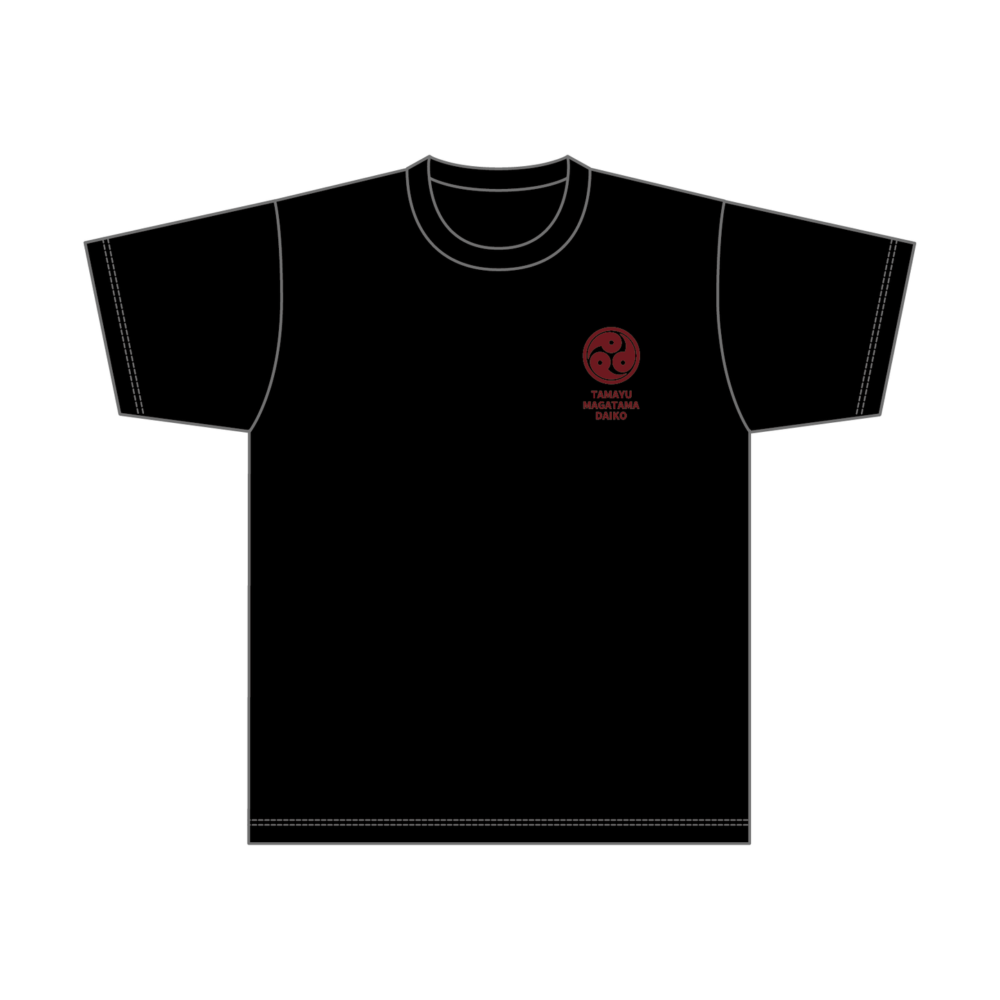 まがたま太鼓 コットンTシャツ／レッドロゴ