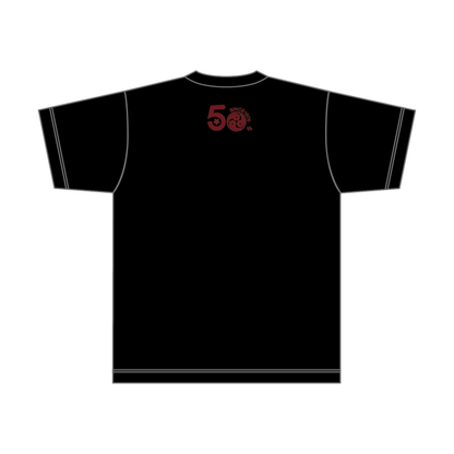 まがたま太鼓 コットンTシャツ／レッドロゴ