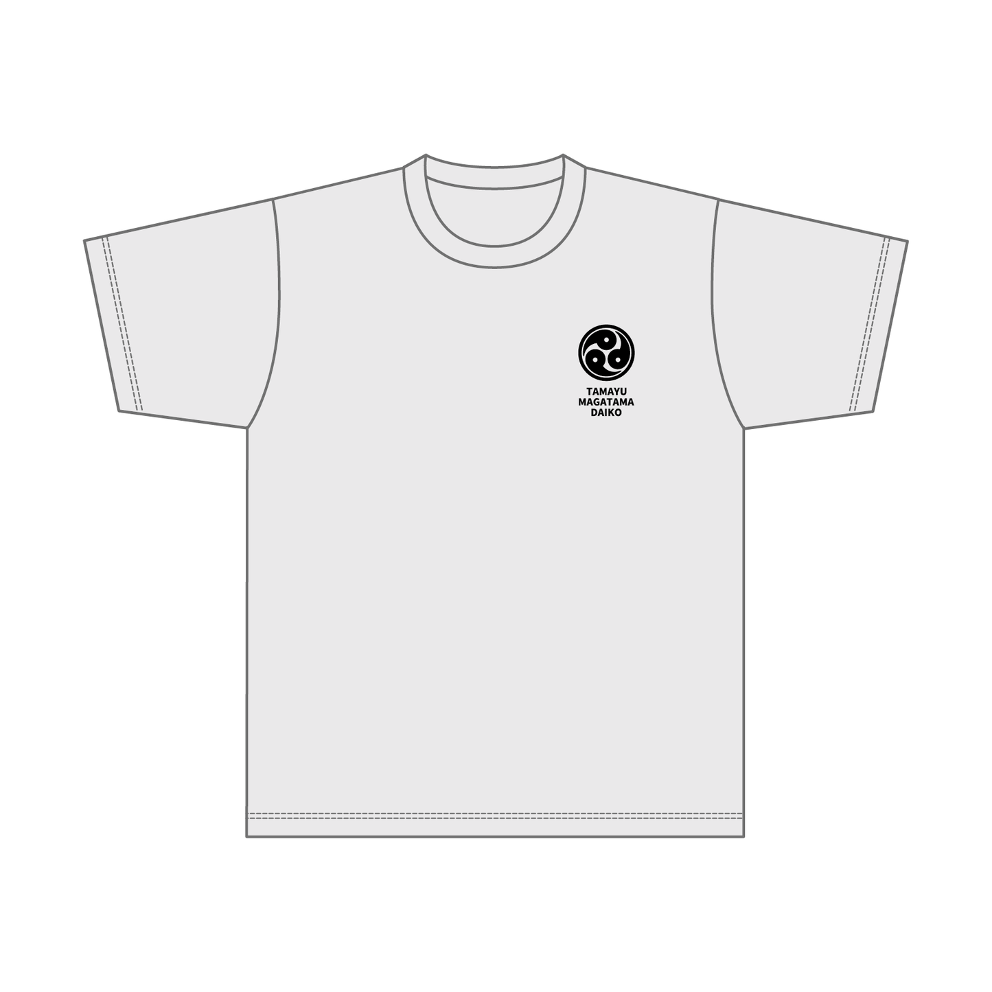 まがたま太鼓 コットンTシャツ／ブラックロゴ