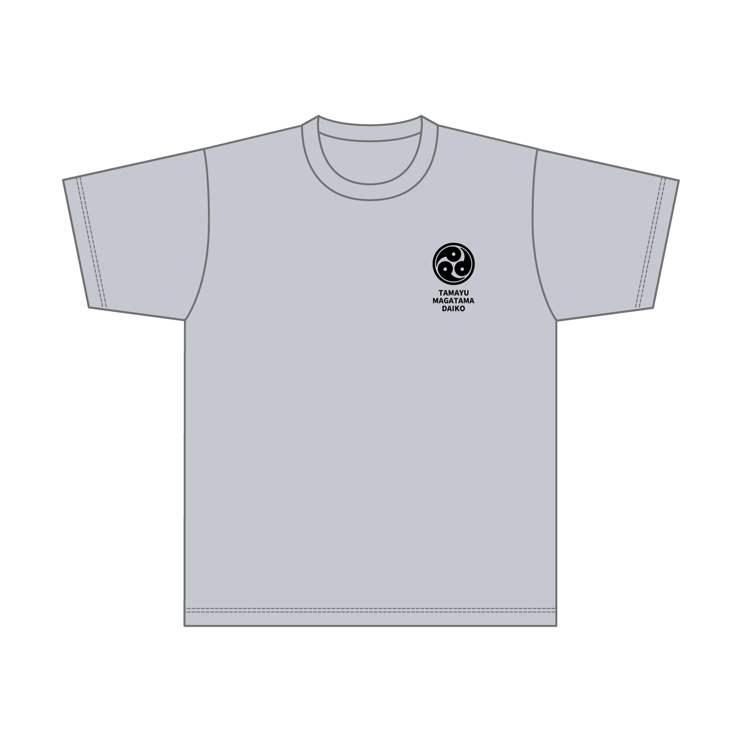 まがたま太鼓 コットンTシャツ／ブラックロゴ