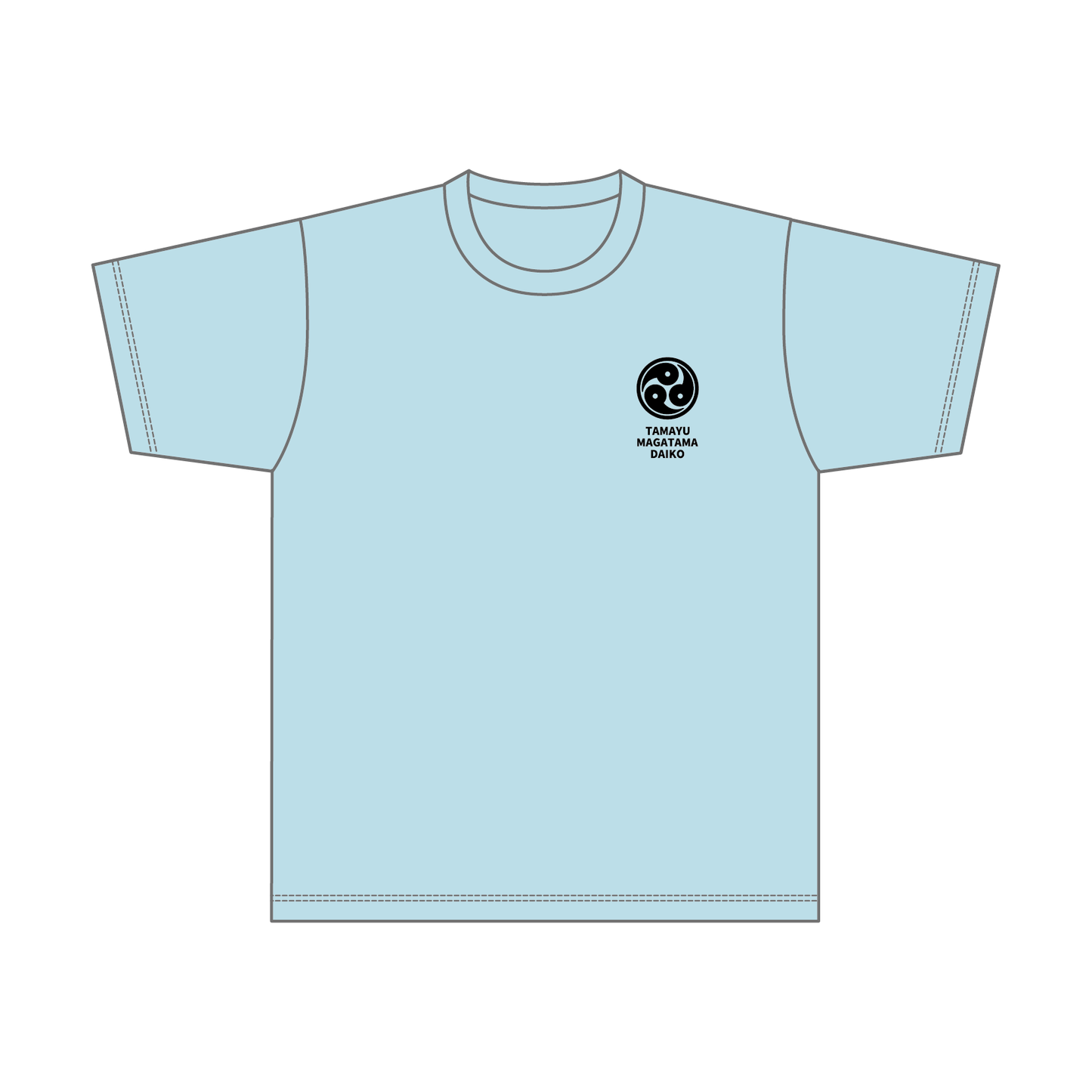 まがたま太鼓 コットンTシャツ／ブラックロゴ