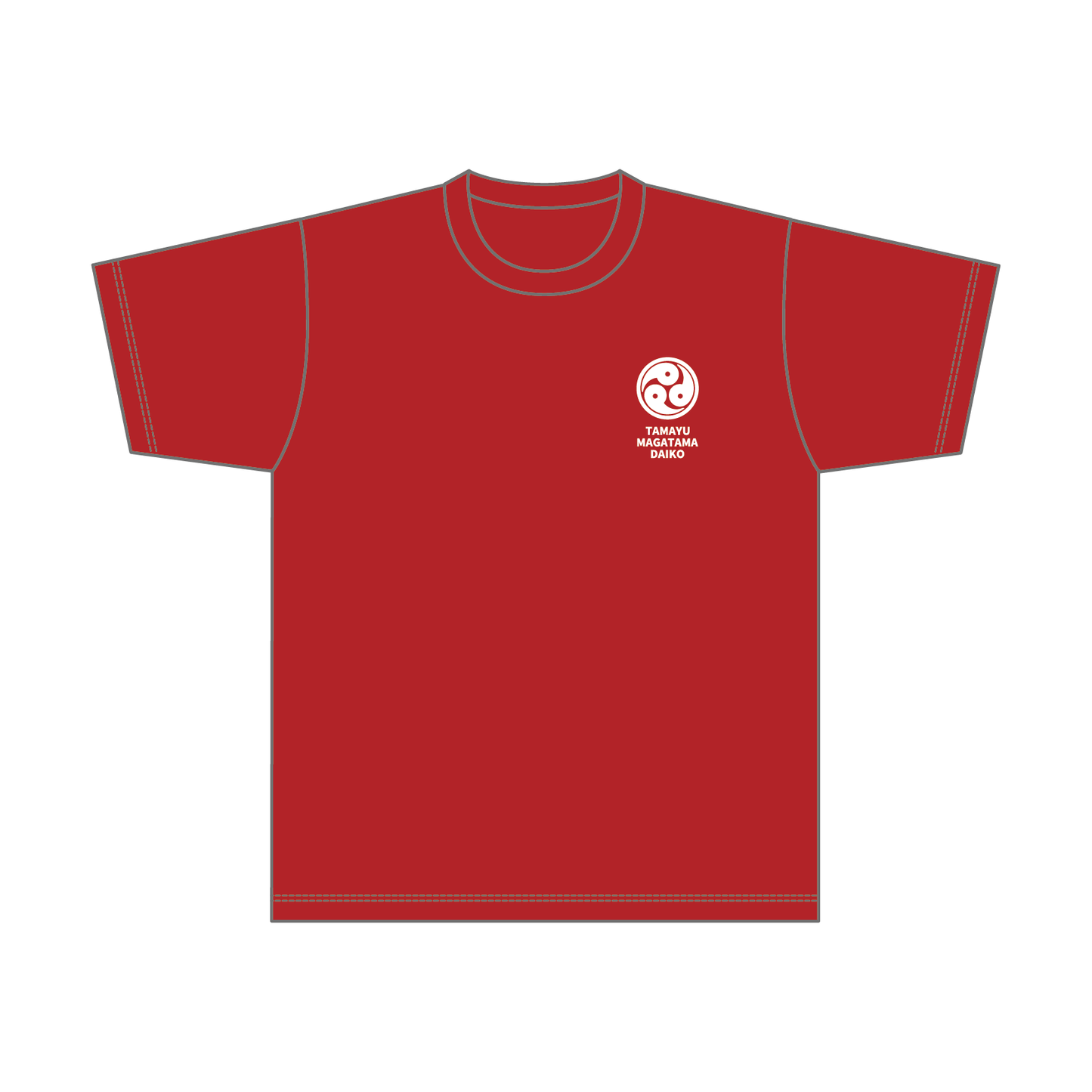 まがたま太鼓 コットンTシャツ／ホワイトロゴ