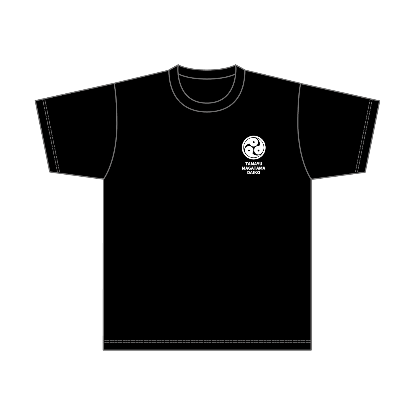 まがたま太鼓 コットンTシャツ／ホワイトロゴ