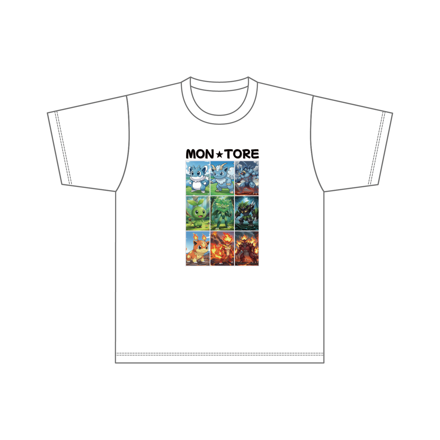 9種のキャラクターTシャツ