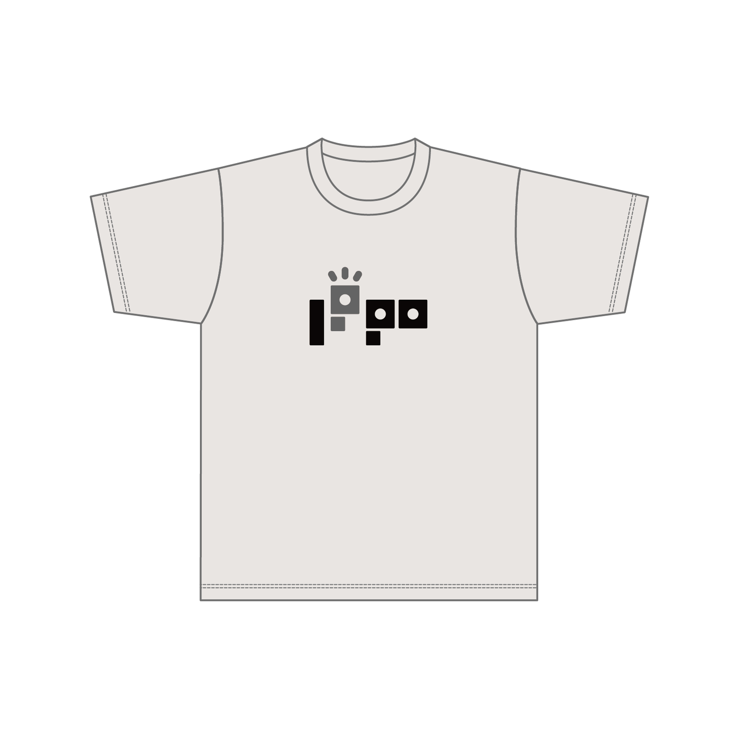 IppoLab 胸元ロゴ大 白黒