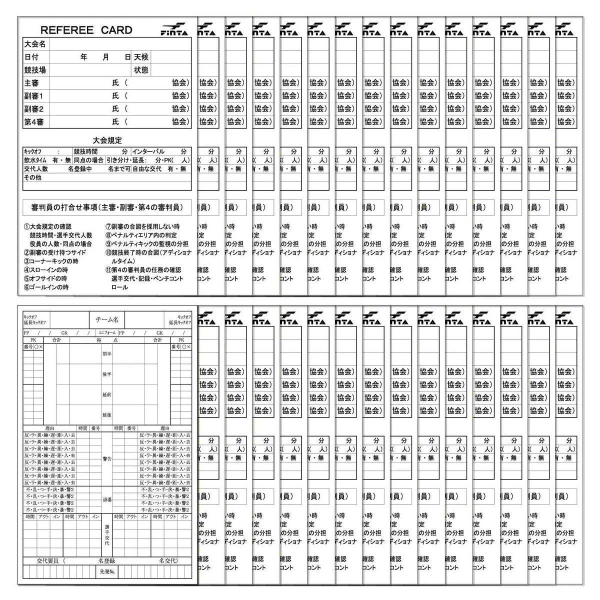 フィンタ レフェリー記録用紙 (30枚入り) FT5988